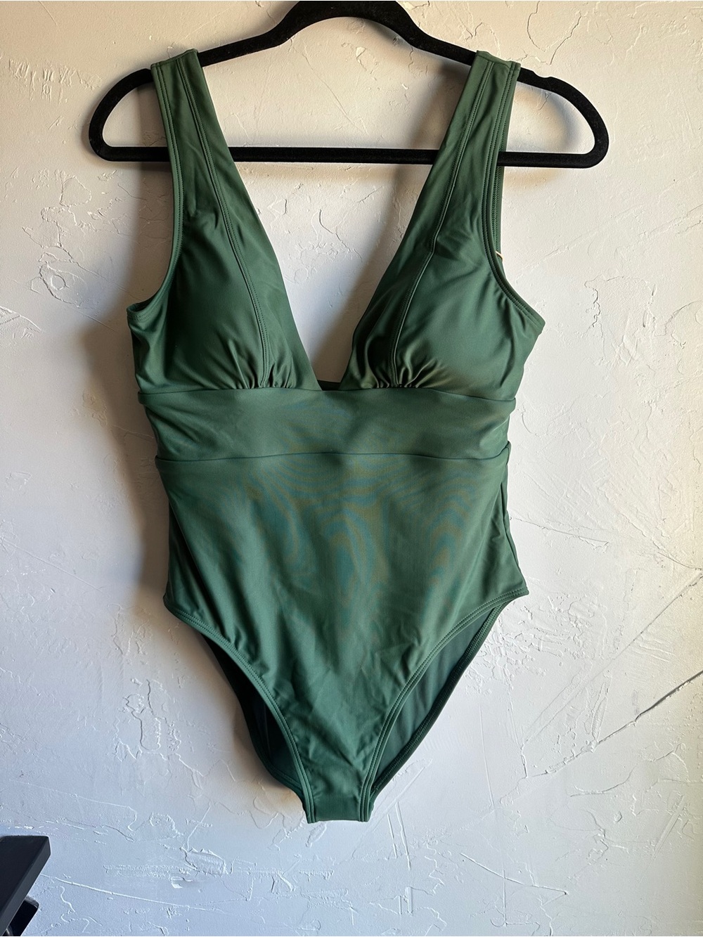 Quince Green Italian Plunge One Piece Sustainable Resort Minimalist Swim NWT L